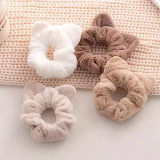 Plush Kaninøre Hårstrikker 2 stk Mix
