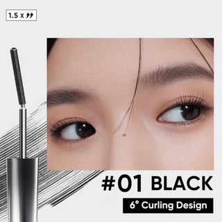 Judydoll 3D Curling Iron Mascara Large Volume 6° Curling Design #02 Brown 3g