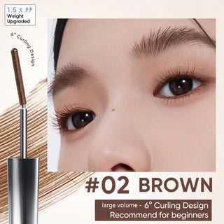 JUDYDOLL 3D Curling Iron Mascara Large Volume #02 BROWN