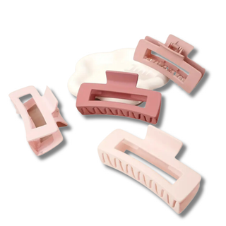 Pink Matte Hårklyper 2 stk