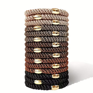 Flettede Hårstrikker  4 stk Mix