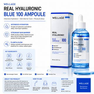 WELLAGE Real Hyaluronic Blue 100 Ampoule 60ml